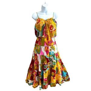 BERÌL Multi Colored Tiered Stripe Maxi Dress Size 40 EUR. M/L US.